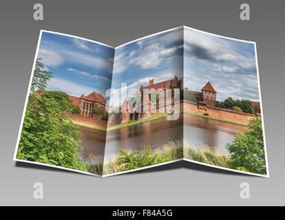 Burg des Deutschen Ordens in Malbork, Polen am Fluss Nogat. Die Burganlage ist der größte Backsteinbau Europas Stockfoto