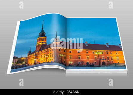 Das Königsschloss in Warschau bei Nacht, Masowien, Polen, Europa Stockfoto