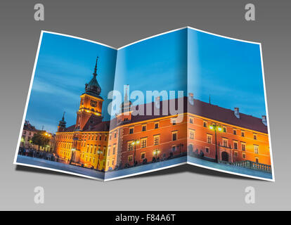 Das Königsschloss in Warschau bei Nacht, Masowien, Polen, Europa Stockfoto