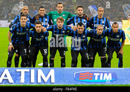 Inter-Team Line-up Milano 12.05.2015 Stadio Giuseppe Meazza - Fußball Calcio Serie A Inter - Genua. Foto Giuseppe Celeste / Insidefoto Stockfoto