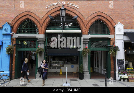 Der Eingang von Georges Street Arcade, Dublin, Irland Stockfoto