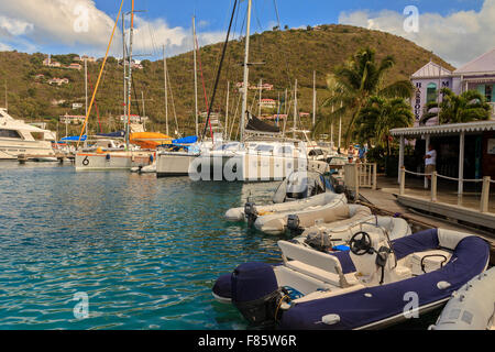 Boote auf Pusser es Landung Tortola British Virgin Islands Stockfoto