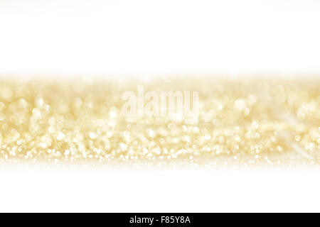 Goldene dekorative glänzt auf weißem Hintergrund Stockfoto