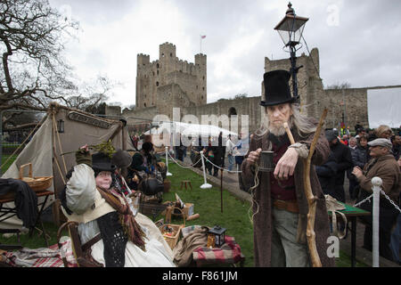 Jährlichen Dickens Christmas Festival zu gedenken und feiern das Leben von Charles Dickens, Rochester, Kent, Großbritannien Stockfoto