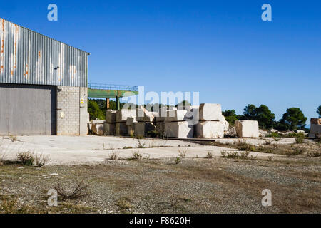 Marmor-Steinbruch in der Sierra De La Nieves, Yunquera, Andalusien, Spanien. Stockfoto