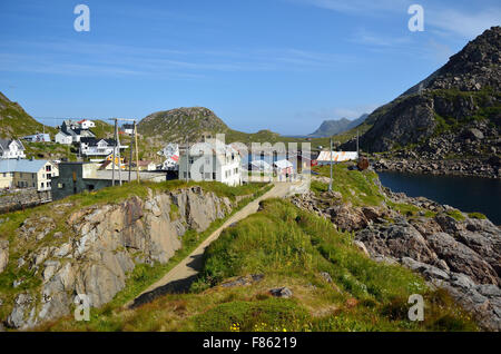 ruhigen Dorf von Nyksund im Sommer Vesteraalen Norwegen Stockfoto