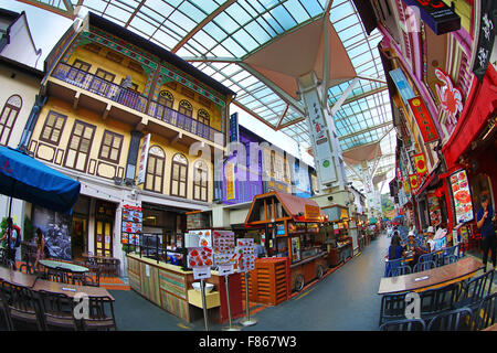 Chinatown Essen Straße abgedeckten Bereich, Singapur, Republik Singapur Stockfoto