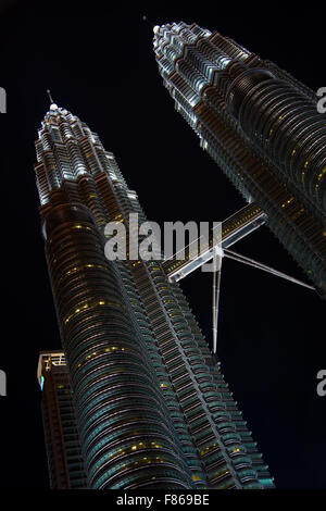 Berühmten Türme Twin in Kuala Lumpur, Malaysia Stockfoto