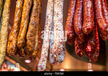 Katalanische Hartwaren, trockene Markt in Barcelona Stockfoto