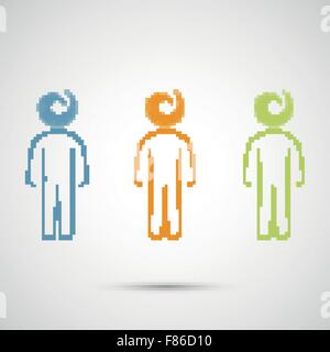 Vektor farbige Männer auf weißem Hintergrund Stock Vektor