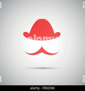Vektor roten Hut auf weißem Hintergrund Stock Vektor