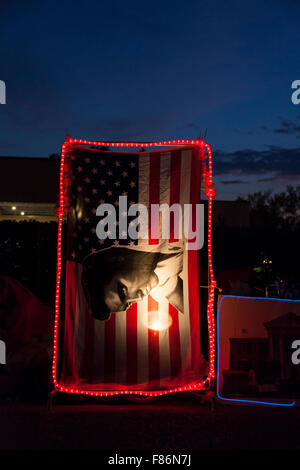 Nachtwache bei Elvis Woche, Graceland, Memphis, Tennessee, USA Stockfoto