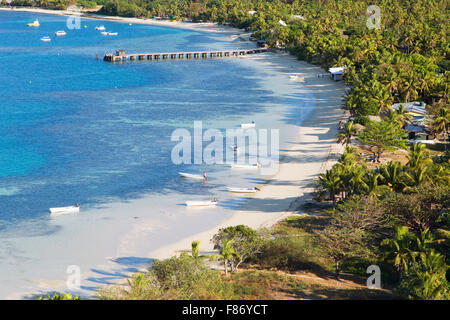 Blick auf Lagune, Mana Island Mamanuca Inseln, Fidschi Stockfoto