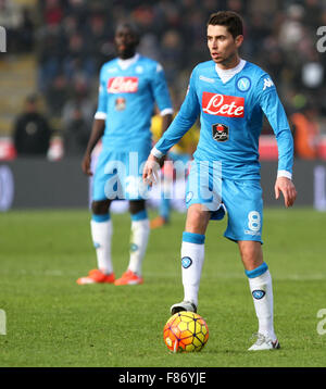 Bologna, Italien. 6. Dezember 2015. Napoli Mittelfeldspieler Jorginho in der italienischen Serie A-Fußballspiel zwischen FC Bologna V SSC Napoli am 6. Dezember 2015 im Dall'Ara-Stadion. Bildnachweis: Andrea Spinelli/Alamy Live-Nachrichten Stockfoto