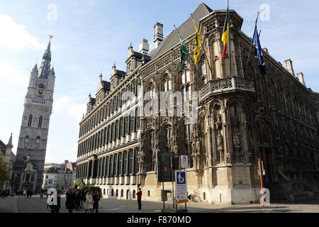 Rathaus in historische Gent (Gent), Ost-Flandern, Belgien ...