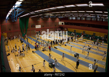 Welsh Open 2015 Fechten Meisterschaft, Sport Wales National Centre. Stockfoto