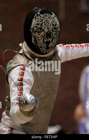 Welsh Open 2015 Fechten Meisterschaft, Sport Wales National Centre. Stockfoto