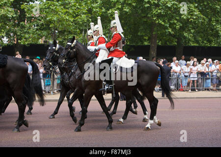 Die Trooping des Farben-Ions die Königin Geburtstag eines Londoner am meisten beliebte jährliche Festspiele Stockfoto