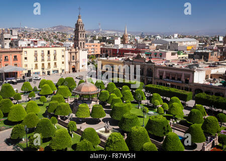 Plaza de Los Martires in der historischen Innenstadt von Leon, Guanajuato, Mexiko. Stockfoto