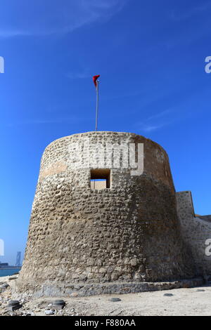 BU Maher Fort, Muharraq, Beginn des Bahrains perlendes Trail, Königreich von Bahrain Stockfoto