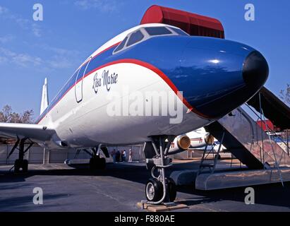 Convair CV880 namens Lisa Marie, Elvis Presleys privat-Jet, Memphis, Tennessee, Vereinigte Staaten von Amerika. Stockfoto