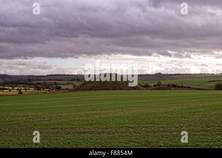 Silbury Hill prähistorischen Kreide Hügel Stockfoto