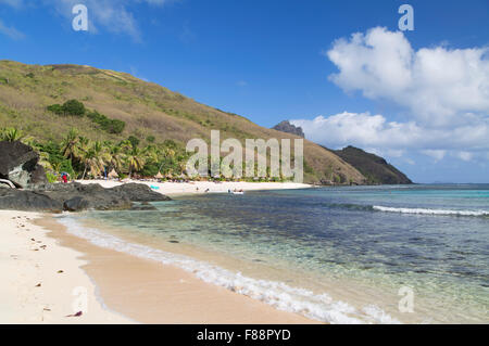 Strand von Octopus Resort, Waya Insel Yasawa Inseln, Fidschi Stockfoto