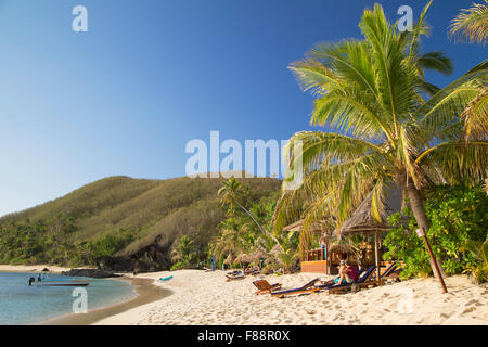 Strand von Octopus Resort, Waya Insel Yasawa Inseln, Fidschi Stockfoto