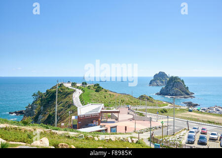 Landschaft des Oryukdo Parks in Busan, Korea. Oryukdo bedeutet, dass fünf bis sechs Island und die Inseln scheinen fünf oder sechs Inseln zu sein. Stockfoto