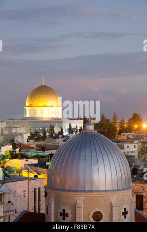Jerusalemer Altstadt in der Abenddämmerung, Israel Stockfoto