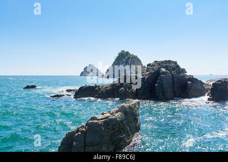 Oryukdo Inseln in Busan, Korea. Oryukdo bedeutet, dass fünf bis sechs Island und die Inseln scheinen fünf oder sechs Inseln zu sein. Stockfoto