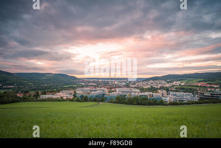 Jena bei Sonnenaufgang, Thüringen, Deutschland Stockfoto