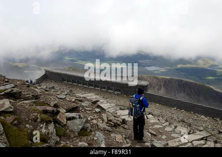 Die obere Station der Snowdon Mountain Railway in Nord-Wales. Stockfoto