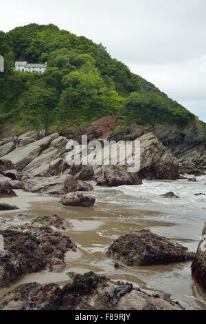 Woody Bay & Wringapeak Landzunge, North Devon Coast Stockfoto