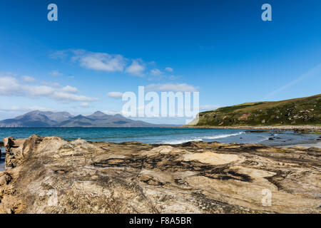 Der singende Sand der Insel Eigg, kleinen Inseln, Inneren Hebriden, Schottland Stockfoto