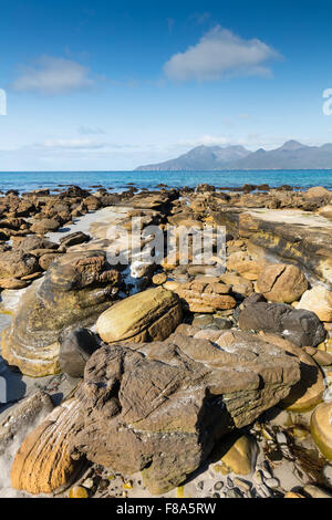 Der singende Sand der Insel Eigg, kleinen Inseln, Inneren Hebriden, Schottland Stockfoto