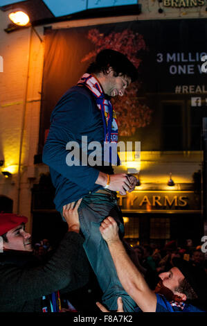 Cardiff, Wales, 17. Oktober 2015. Französische Fans. Stockfoto