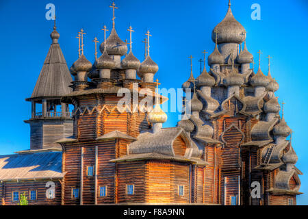 Kirche der Verklärung, Insel Kischi, Russische Föderation, See Onega, erbaut 1714, UNESCO-Weltkulturerbe Stockfoto