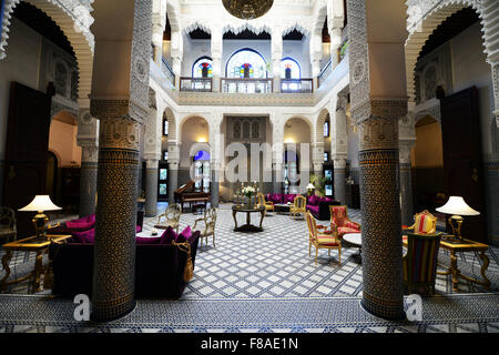 Das schöne Riad Fes in der alten Medina von Fes. Stockfoto