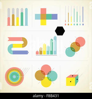 Verschiedenen Infografik Bezug mit bunten Diagramme Stockfoto