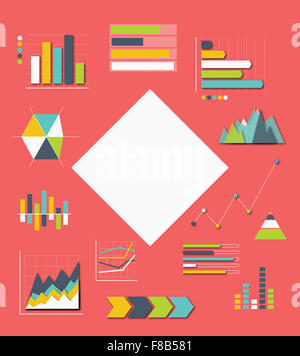 Verschiedenen Infografik Grafiken und Diagrammen Stockfoto