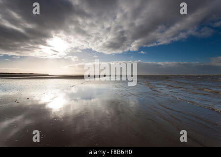 Ein Blick vom Berrow Strand, Somerset, UK. Stockfoto