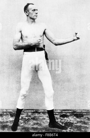 Vintage Porträtfoto des Boxers Bob Fitzsimmons (1863-1917) - Weltmeister im Schwergewicht von 1897 bis 1899 und der erste dreifache Gewicht Weltmeister in der Geschichte. Stockfoto