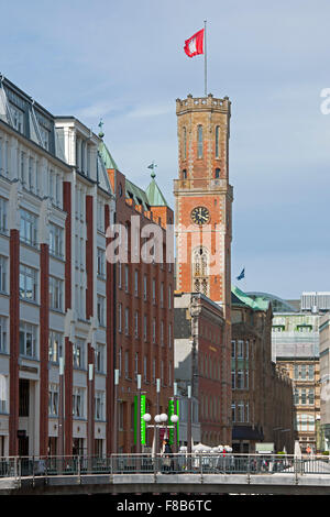 Deutschland, Hamburg, Hanseviertel, Blick von der Bleichenbrücke Über Den Bleichenfleet Zur Alten Post Stockfoto