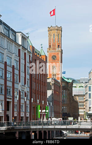 Deutschland, Hamburg, Hanseviertel, Blick von der Bleichenbrücke Über Den Bleichenfleet Zur Alten Post Stockfoto