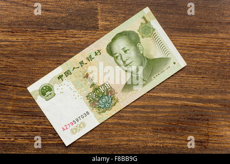 Nahaufnahme einer Banknote der chinesischen Währung yuan Stockfoto
