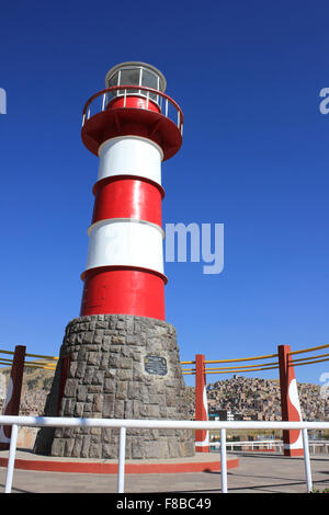 Leuchtturm am Ufer des Titicaca-See, Puno, Peru Stockfoto