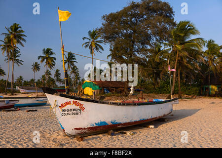 Angelboote/Fischerboote Colva Beach Goa Indien Stockfoto