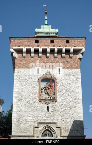 St. Florians Tor in Krakau Stockfoto