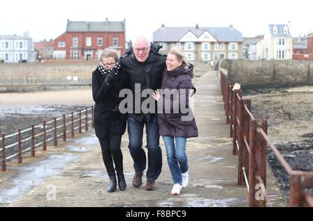 Windigem Wetter Hartlepool am Meer Stockfoto